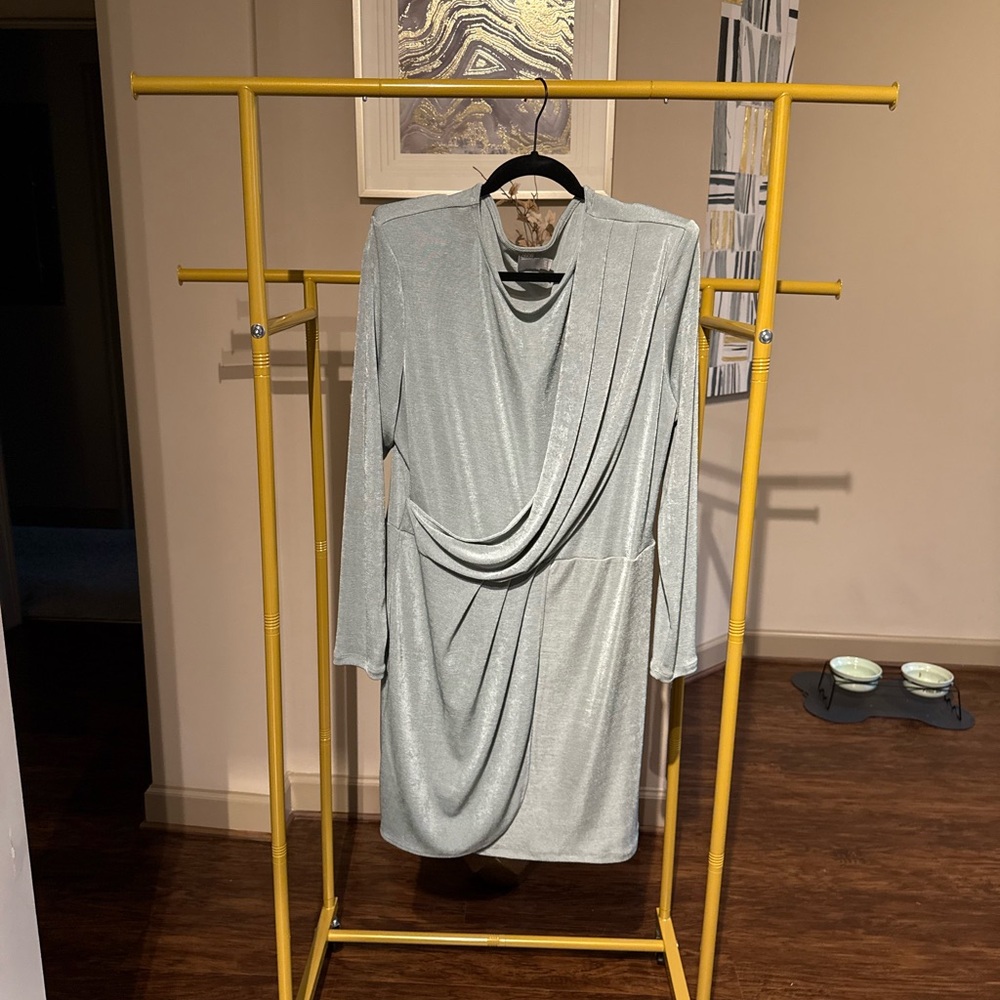 ASOS Curve Metallic Long Sleeve Dress